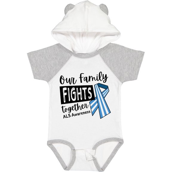 Inktastic Our Family Fights Together ALS Awareness Boys or Girls Baby Bodysuit