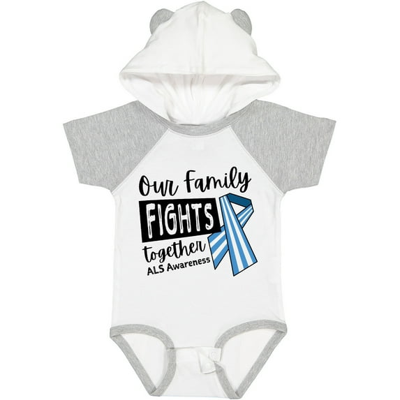 Inktastic Our Family Fights Together ALS Awareness Boys or Girls Baby Bodysuit