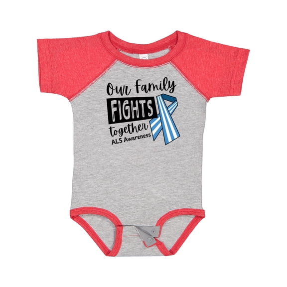 Inktastic Our Family Fights Together ALS Awareness Boys or Girls Baby Bodysuit
