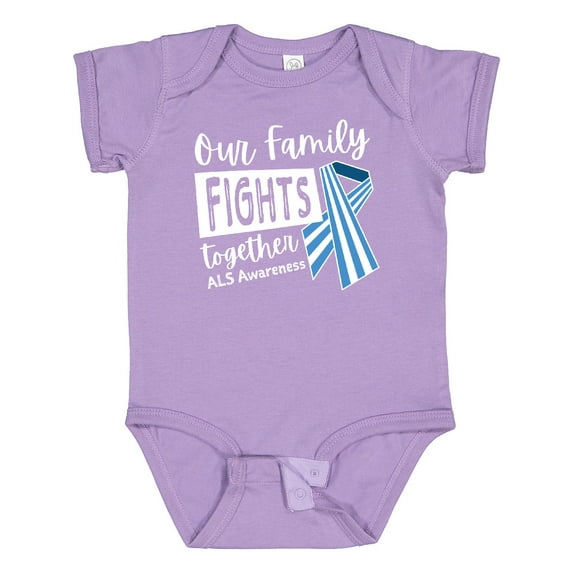 Inktastic Our Family Fights Together ALS Awareness Boys or Girls Baby Bodysuit