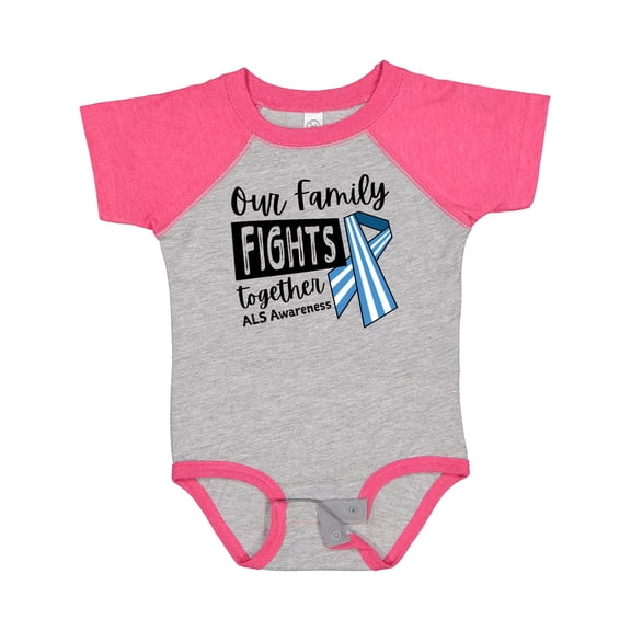 Inktastic Our Family Fights Together ALS Awareness Boys or Girls Baby Bodysuit