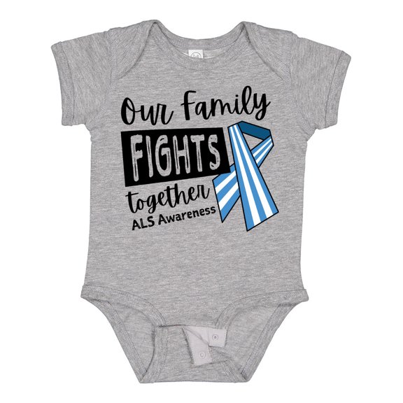 Inktastic Our Family Fights Together ALS Awareness Boys or Girls Baby Bodysuit