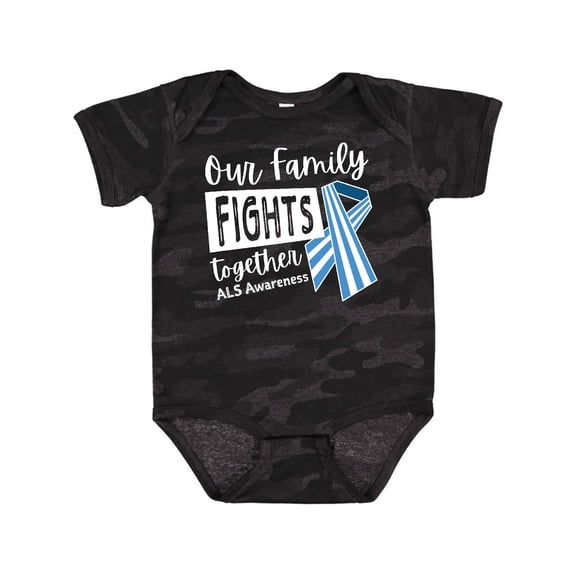 Inktastic Our Family Fights Together ALS Awareness Boys or Girls Baby Bodysuit