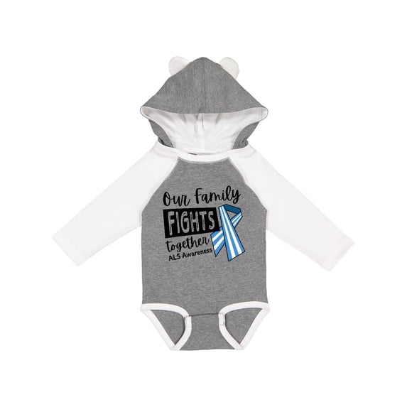 Inktastic Our Family Fights Together ALS Awareness Boys or Girls Long Sleeve Baby Bodysuit