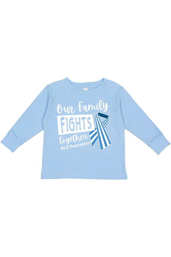 Our Family Fights Together ALS Awareness Boys or Girls Long Sleeve Toddler T-Shirt