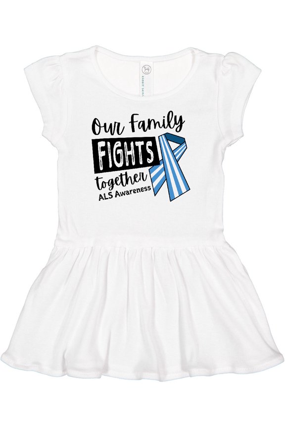 Our Family Fights Together ALS Awareness Girls Baby Dress