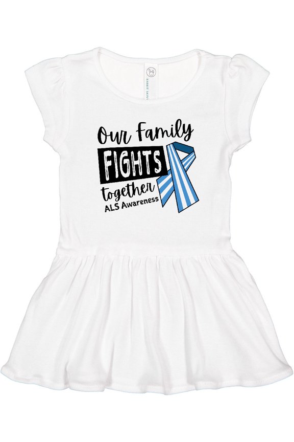 Our Family Fights Together ALS Awareness Girls Toddler Dress