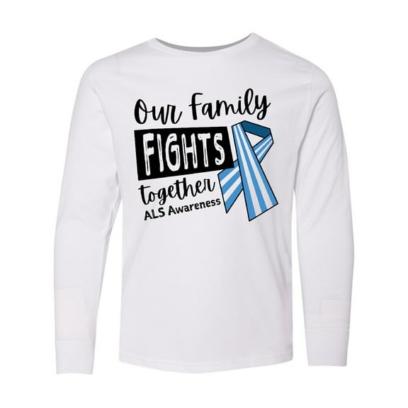 Inktastic Our Family Fights Together ALS Awareness Long Sleeve Youth T-Shirt