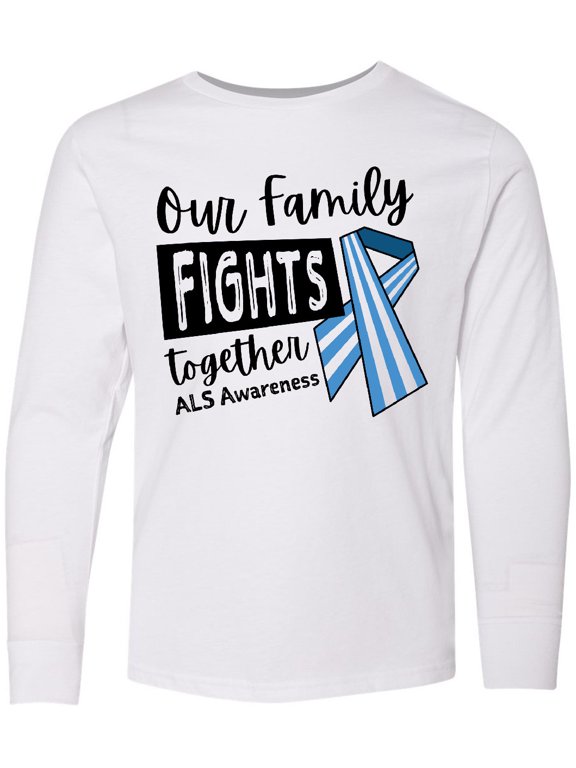 Our Family Fights Together ALS Awareness Long Sleeve Youth T-Shirt