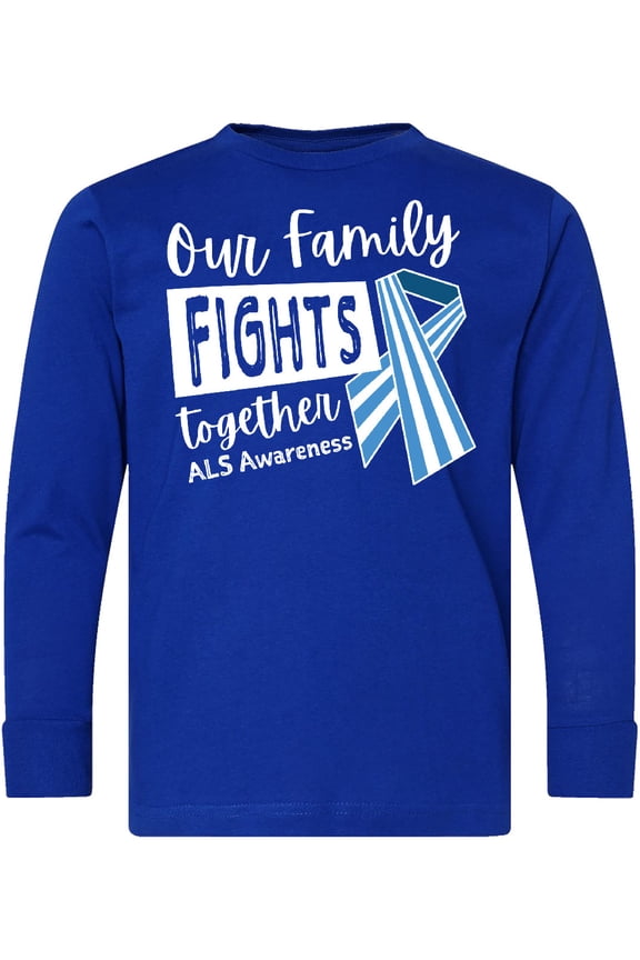 Our Family Fights Together ALS Awareness Long Sleeve Youth T-Shirt