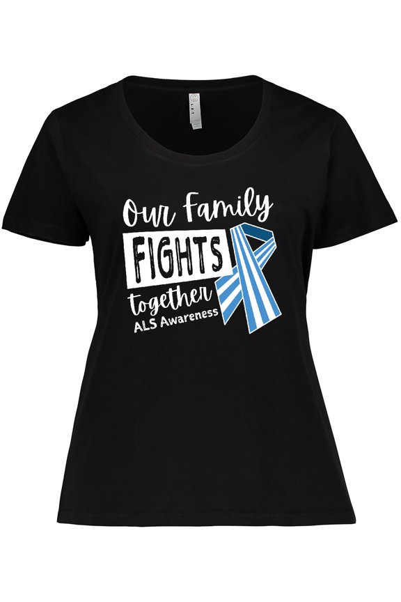 Our Family Fights Together ALS Awareness Women's Plus Size T-Shirt