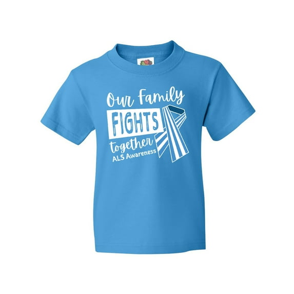 Inktastic Our Family Fights Together Als Awareness Youth T-Shirt