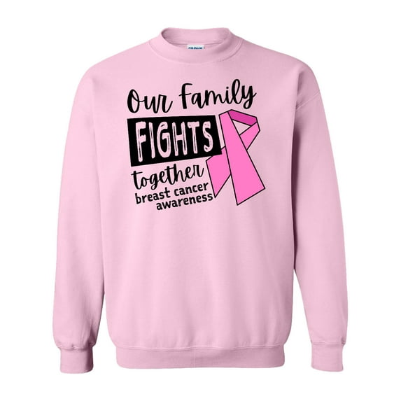 Inktastic Our Family Fights Together Breast Cancer Awareness Adult Sweatshirt