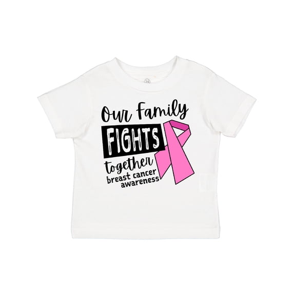 Inktastic Our Family Fights Together Breast Cancer Awareness Boys or Girls Toddler T-Shirt