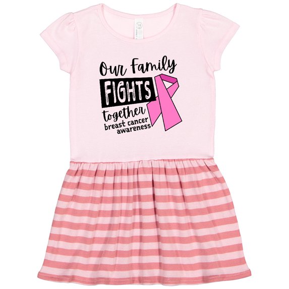 Inktastic Our Family Fights Together Breast Cancer Awareness Gift Toddler Girl Dress