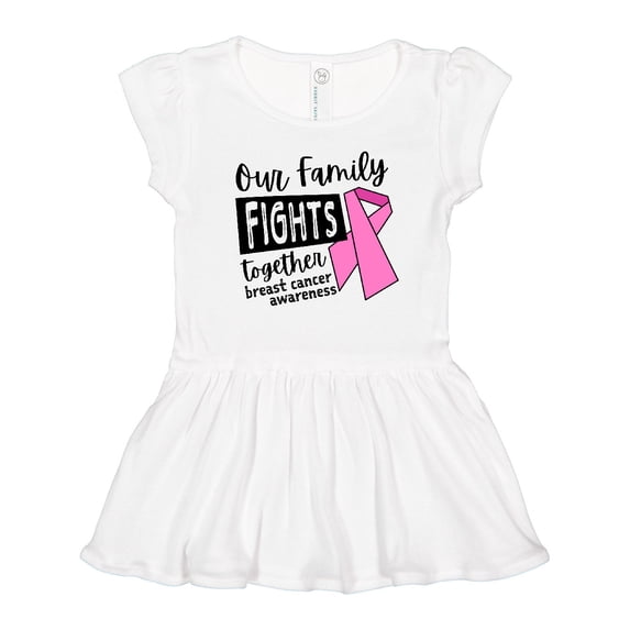 Inktastic Our Family Fights Together Breast Cancer Awareness Girls Toddler Dress