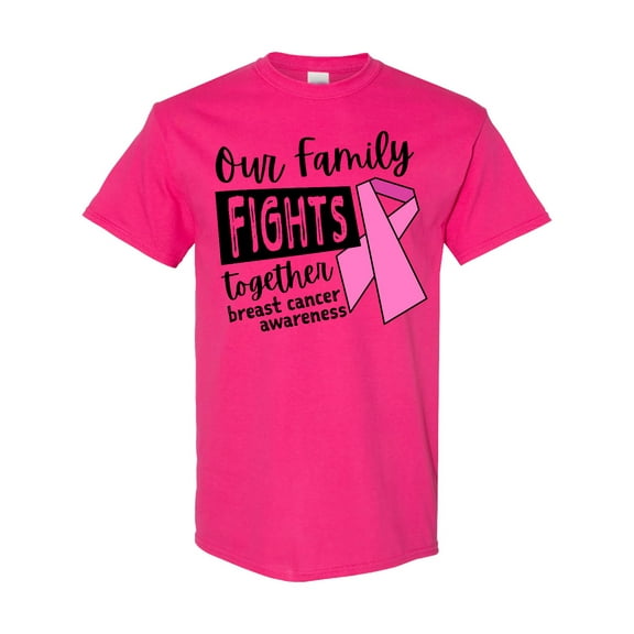 Inktastic Our Family Fights Together Breast Cancer Awareness T-Shirt