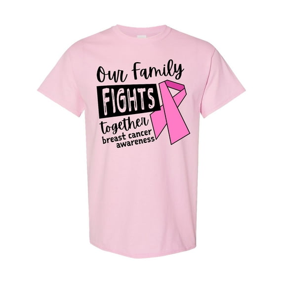 Inktastic Our Family Fights Together Breast Cancer Awareness T-Shirt