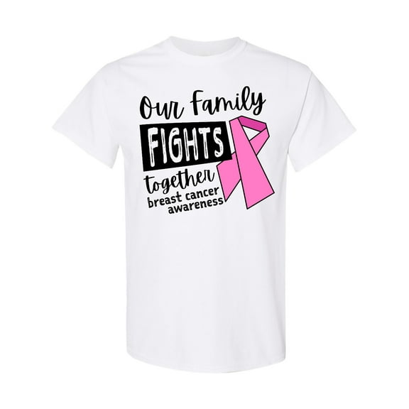 Inktastic Our Family Fights Together Breast Cancer Awareness T-Shirt