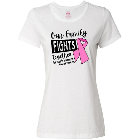 Inktastic Our Family Fights Together Breast Cancer Awareness Women's T-Shirt