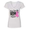 thumbnail image 1 of Inktastic Our Family Fights Together Breast Cancer Awareness Women's V-Neck T-Shirt, 1 of 5