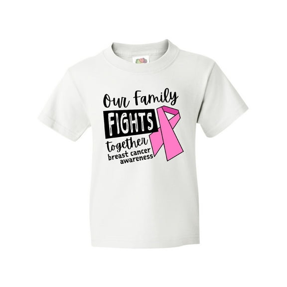 Inktastic Our Family Fights Together Breast Cancer Awareness Youth T-Shirt