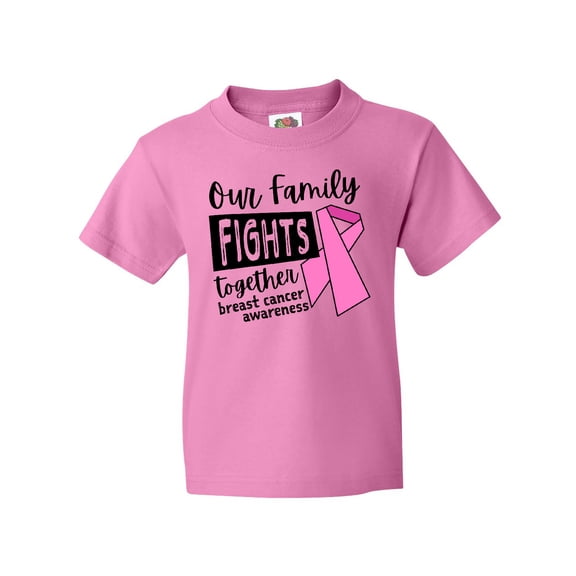 Inktastic Our Family Fights Together Breast Cancer Awareness Youth T-Shirt