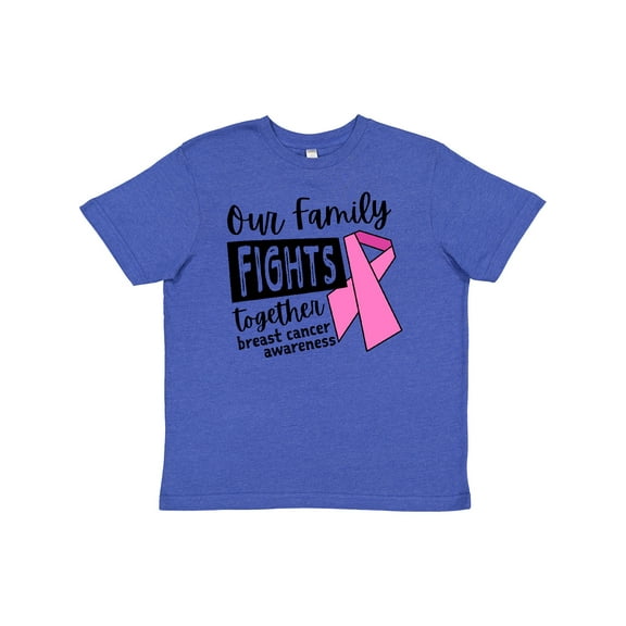 Inktastic Our Family Fights Together Breast Cancer Awareness Youth T-Shirt