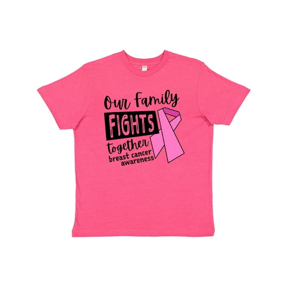 Inktastic Our Family Fights Together Breast Cancer Awareness Youth T-Shirt