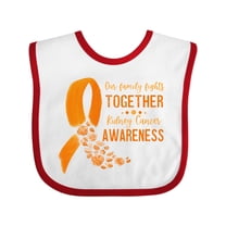 Inktastic Our Family Fights Together Kidney Cancer Awareness Boys or Girls Baby Bib