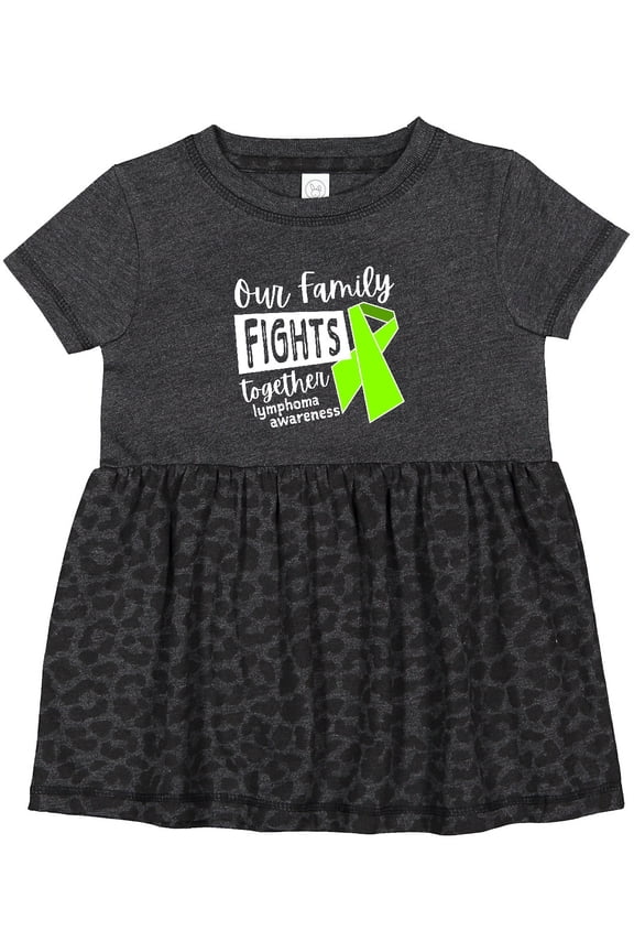 Our Family Fights Together Lymphoma Awareness Lime Ribbon Girls Baby Dress