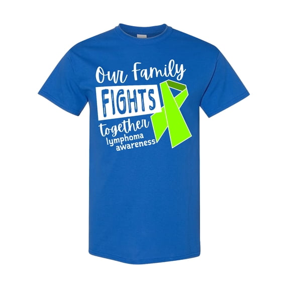 Inktastic Our Family Fights Together Lymphoma Awareness Lime Ribbon T-Shirt