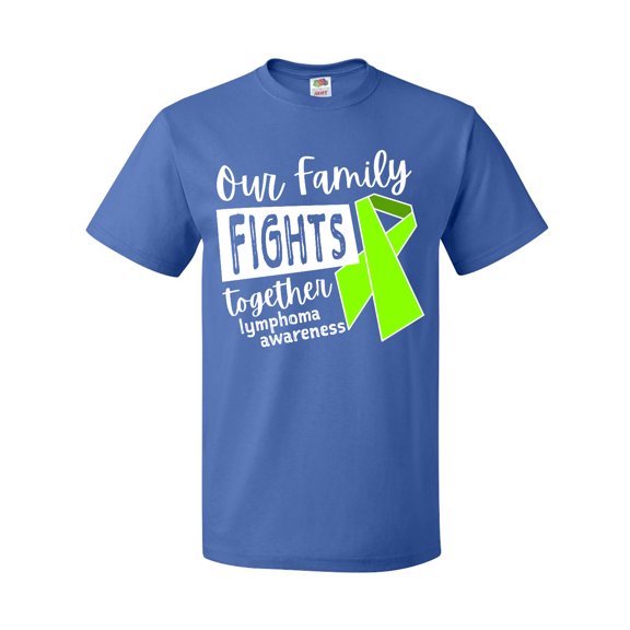 Inktastic Our Family Fights Together Lymphoma Awareness Lime Ribbon T-Shirt