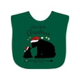 thumbnail image 1 of Inktastic Our First Christmas Bears in Santa Hats with Ornaments 2025 Boys or Girls Baby Bib, 1 of 4