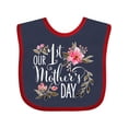 thumbnail image 1 of Inktastic Our First Mother's Day- Pink Flowers Boys or Girls Baby Bib, 1 of 4