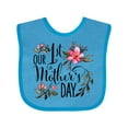thumbnail image 1 of Inktastic Our First Mother's Day- Pink Flowers Boys or Girls Baby Bib, 1 of 4