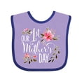 thumbnail image 1 of Inktastic Our First Mother's Day- Pink Flowers Boys or Girls Baby Bib, 1 of 4