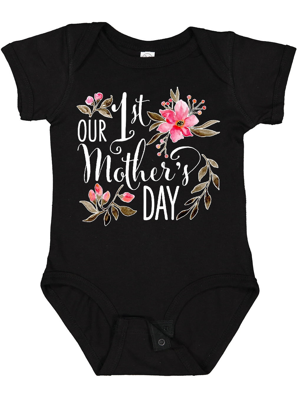 Inktastic Our First Mother's Day Pink Flowers Boys or Girls Baby