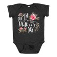 thumbnail image 1 of Inktastic Our First Mother's Day Pink Flowers Boys or Girls Baby Bodysuit, 1 of 5