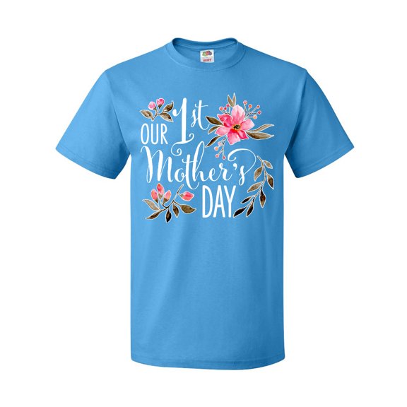 Inktastic Our First Mother's Day- Pink Flowers T-Shirt