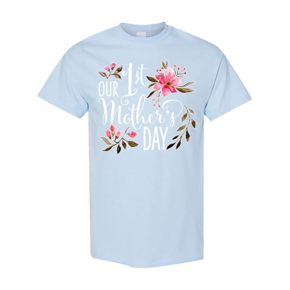 Inktastic Our First Mother's Day Pink Flowers T-Shirt