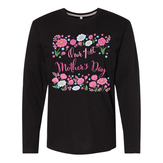 Inktastic Our First Mother's Day-Roses and Daisies Long Sleeve T-Shirt