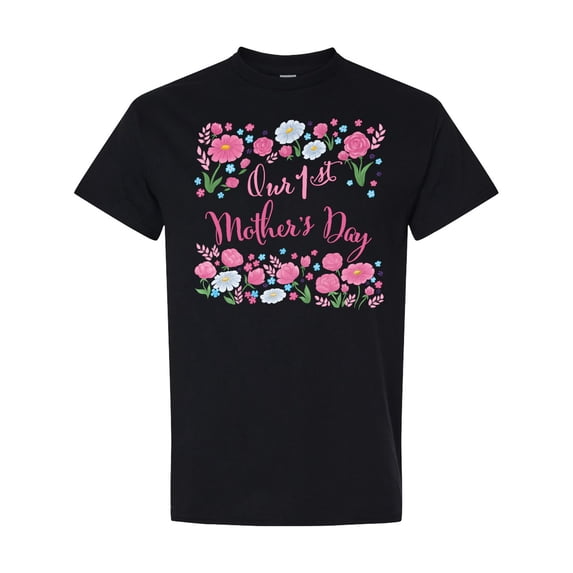 Inktastic Our First Mother's Day-roses and Daisies T-Shirt