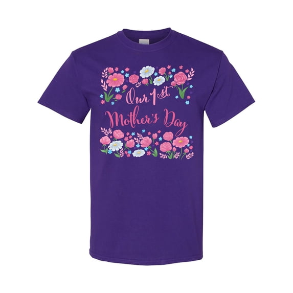 Inktastic Our First Mother's Day-roses and Daisies T-Shirt