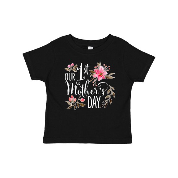 Inktastic Our First Mother's Day- pink flowers Boys or Girls Baby T-Shirt