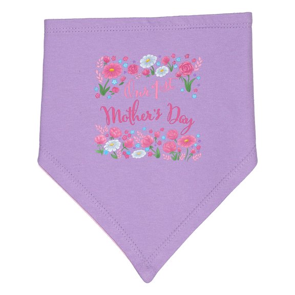 Inktastic Our First Mother's Day-roses and Daisies Baby Bandana Bib