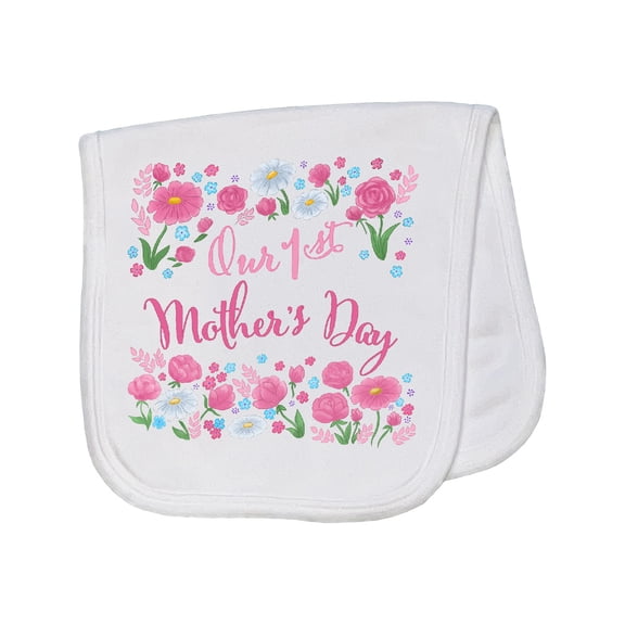Inktastic Our First Mother's Day-roses and Daisies Baby Burp Cloth