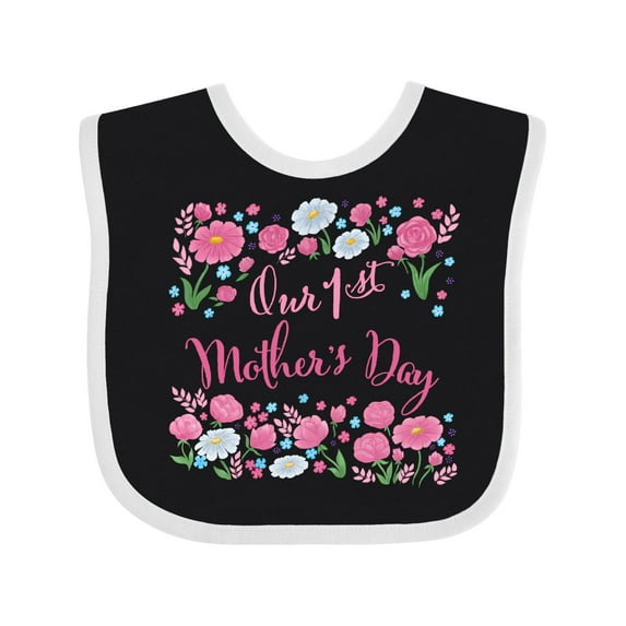 Inktastic Our First Mother's Day-roses and Daisies Boys or Girls Baby Bib