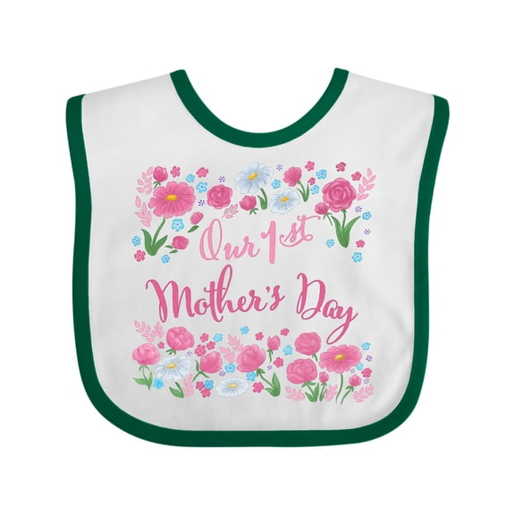 Inktastic Our First Mother's Day-roses and Daisies Boys or Girls Baby Bib