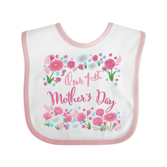 Inktastic Our First Mother's Day-roses and Daisies Boys or Girls Baby Bib